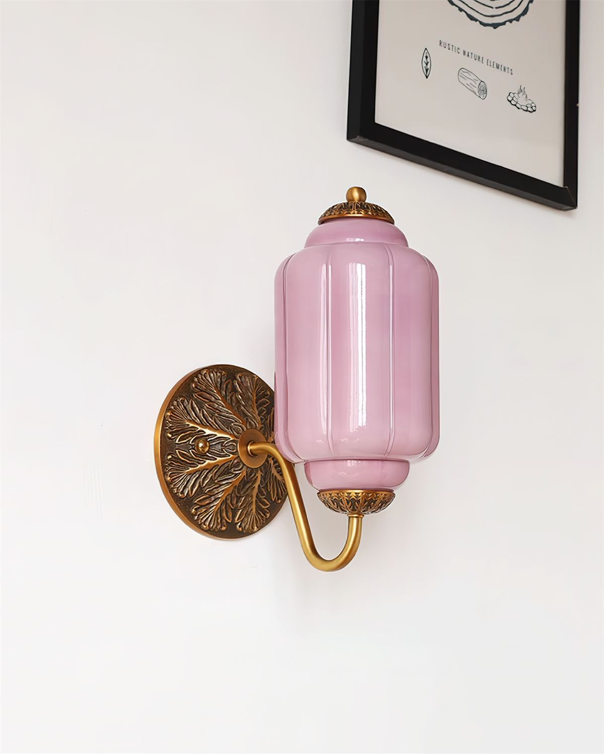 Melvane lampada da parete vintage in vetro Rosa
