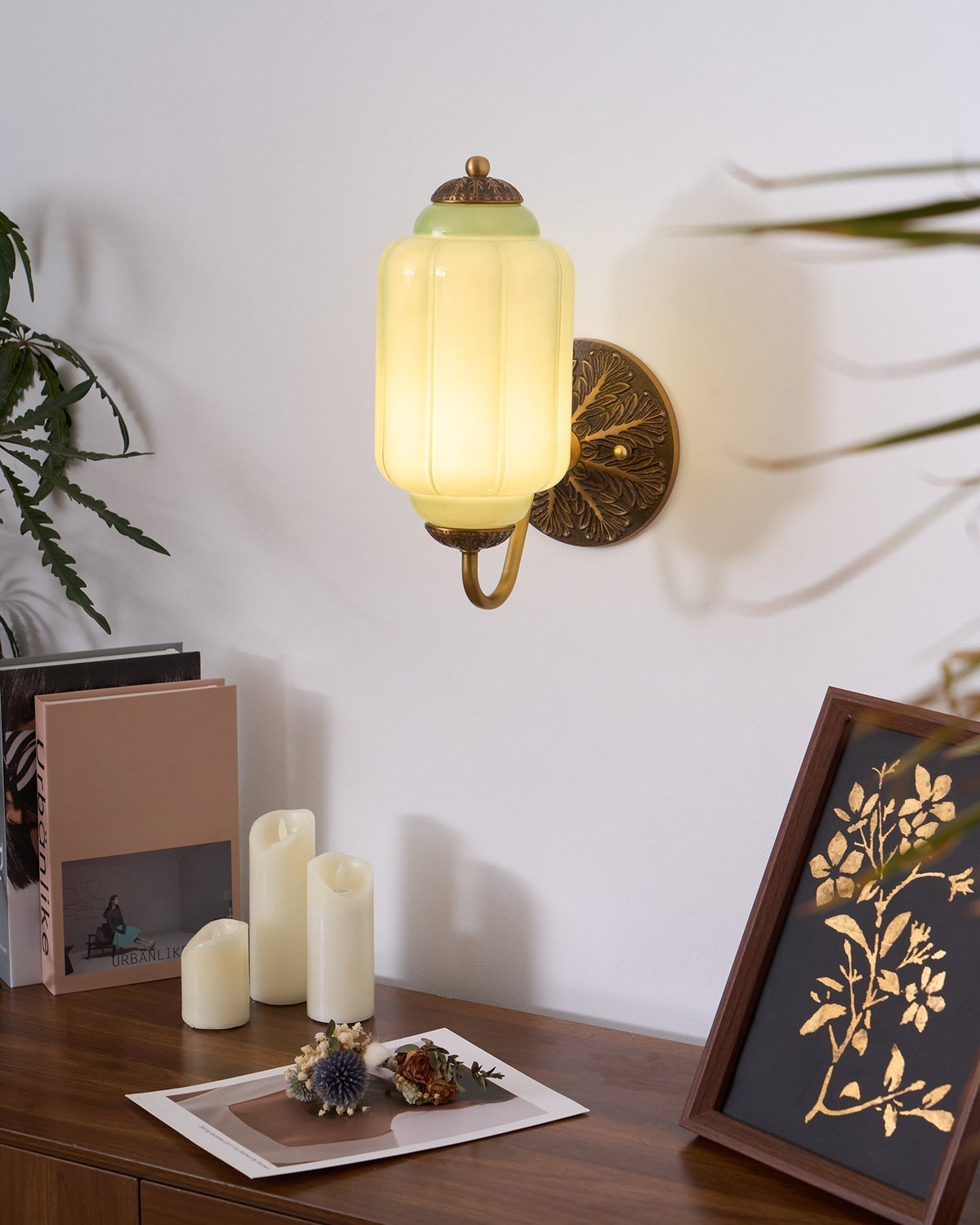 Melvane lampada da parete vintage in vetro Rosa