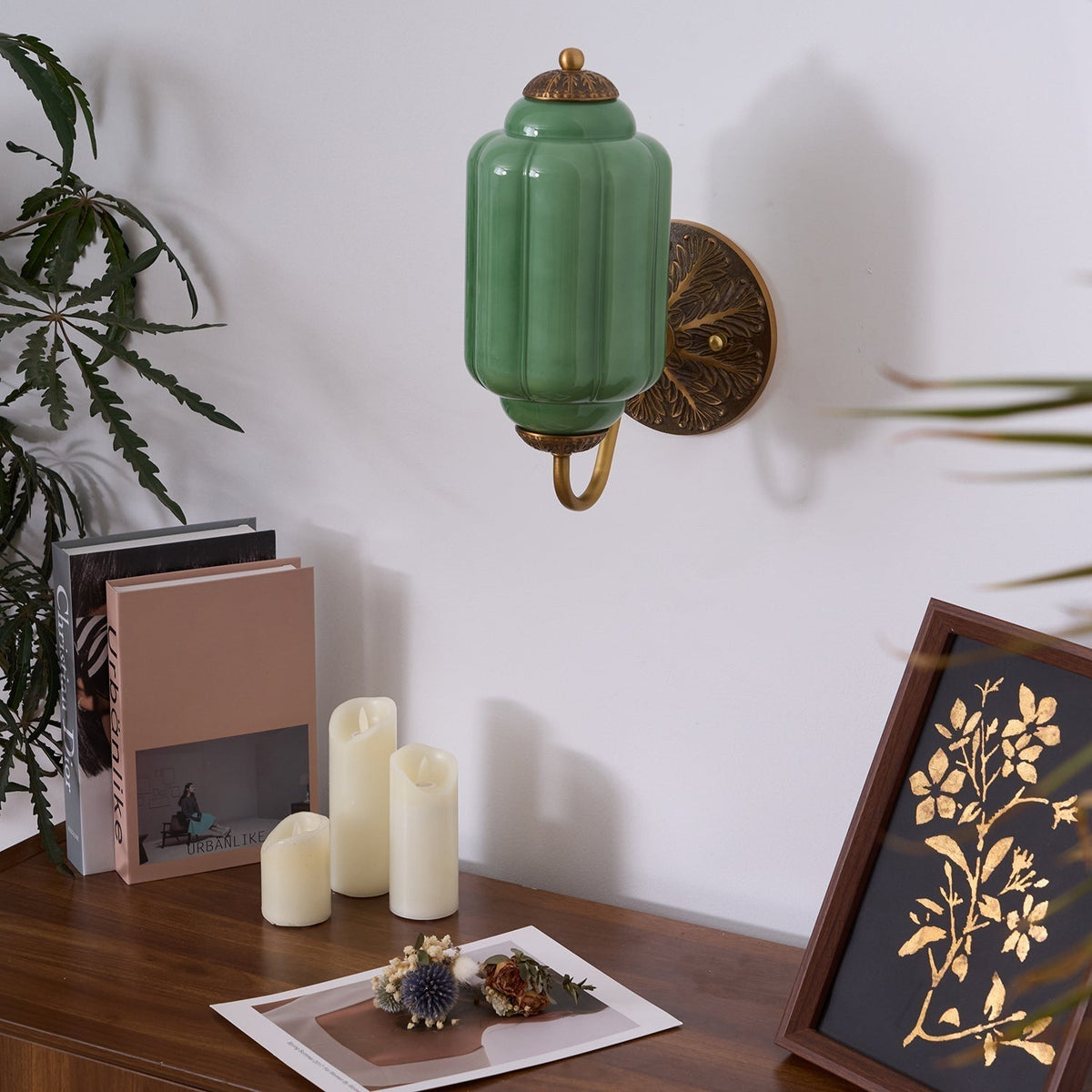 Melvane lampada da parete vintage in vetro Rosa