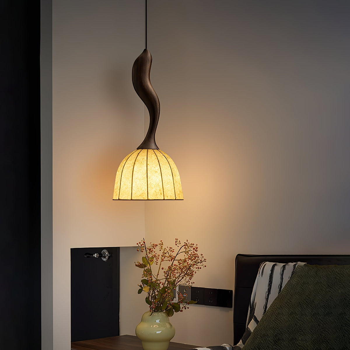 Colire Creativity lampada a sospensione in legno intrecciato