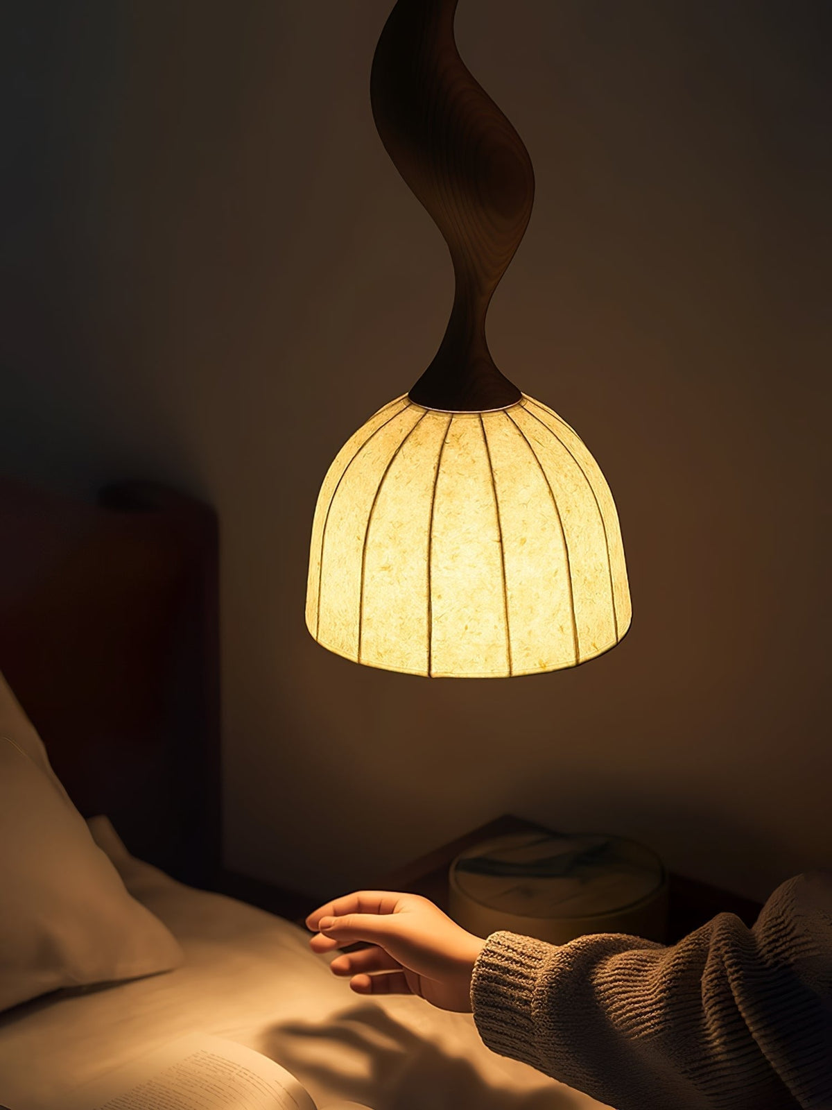Colire Creativity lampada a sospensione in legno intrecciato