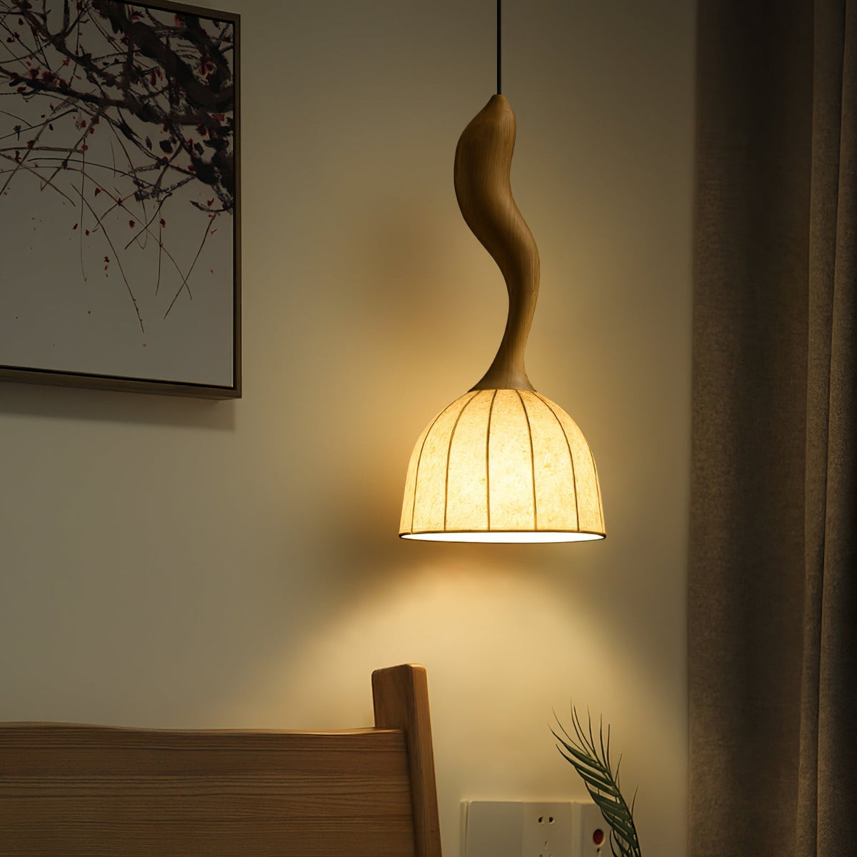 Colire Creativity lampada a sospensione in legno intrecciato