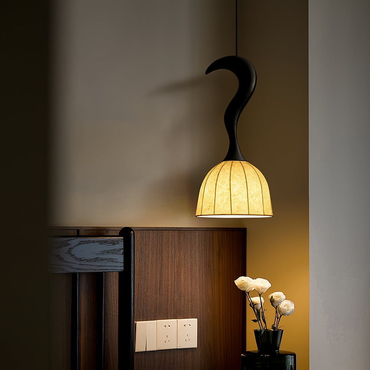 Colire Creativity lampada a sospensione in legno intrecciato