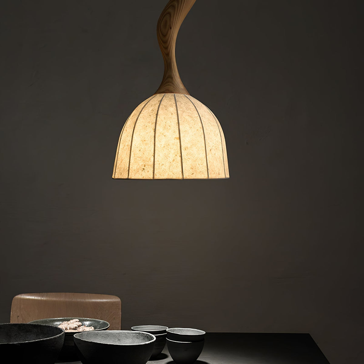 Colire Creativity lampada a sospensione in legno intrecciato
