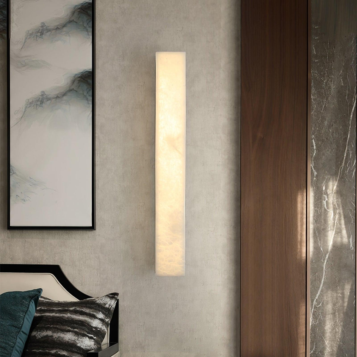 Nivearia lampada da parete minimalista in alabastro Rettangolare