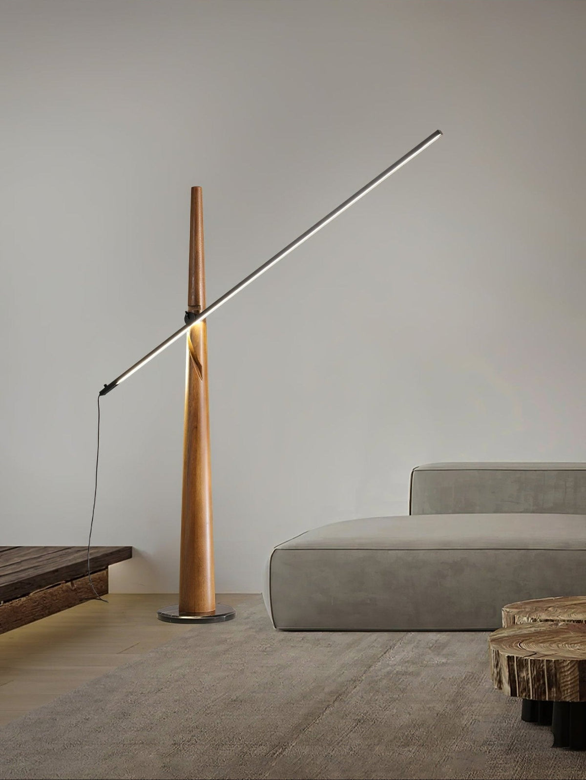 Ovelila lampada da terra minimalista in legno