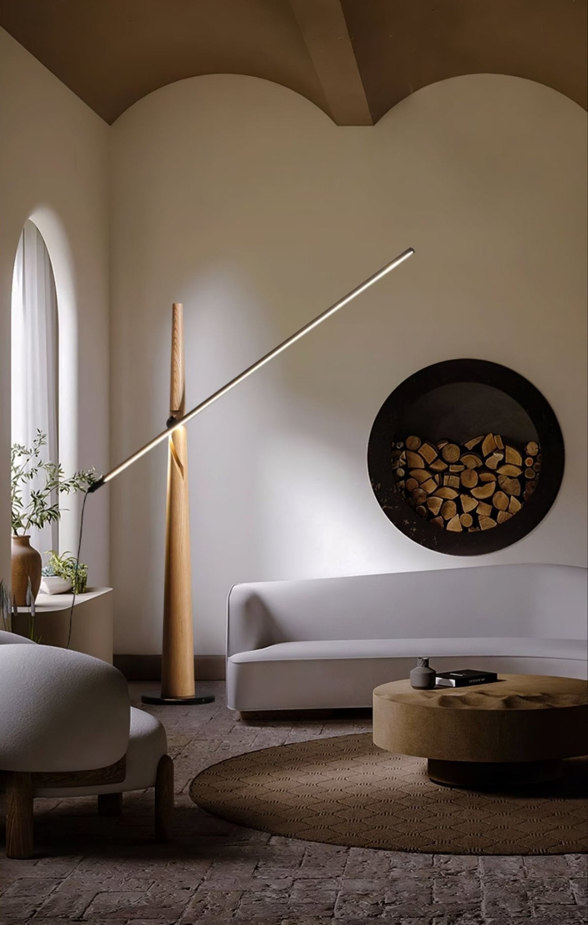 Ovelila lampada da terra minimalista in legno