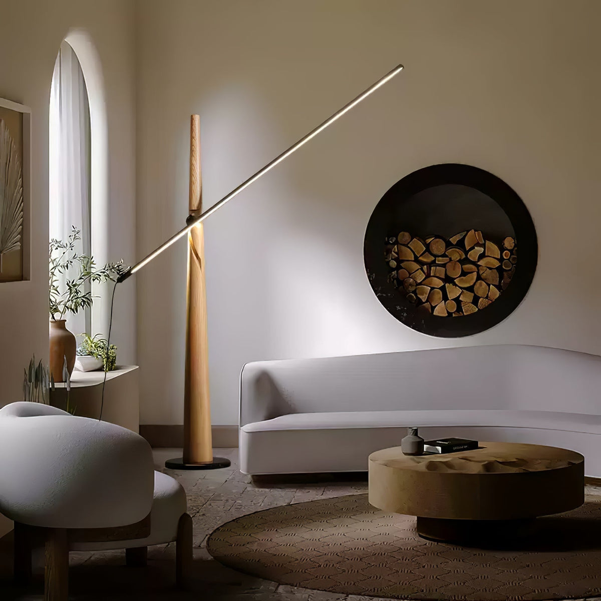 Ovelila lampada da terra minimalista in legno