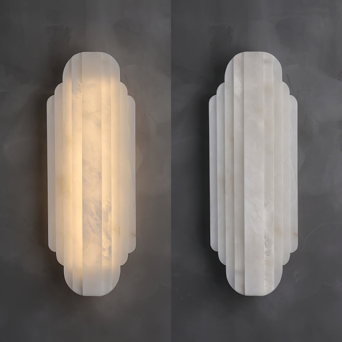 Avenanina lampada da parete in alabastro Stile Art Deco