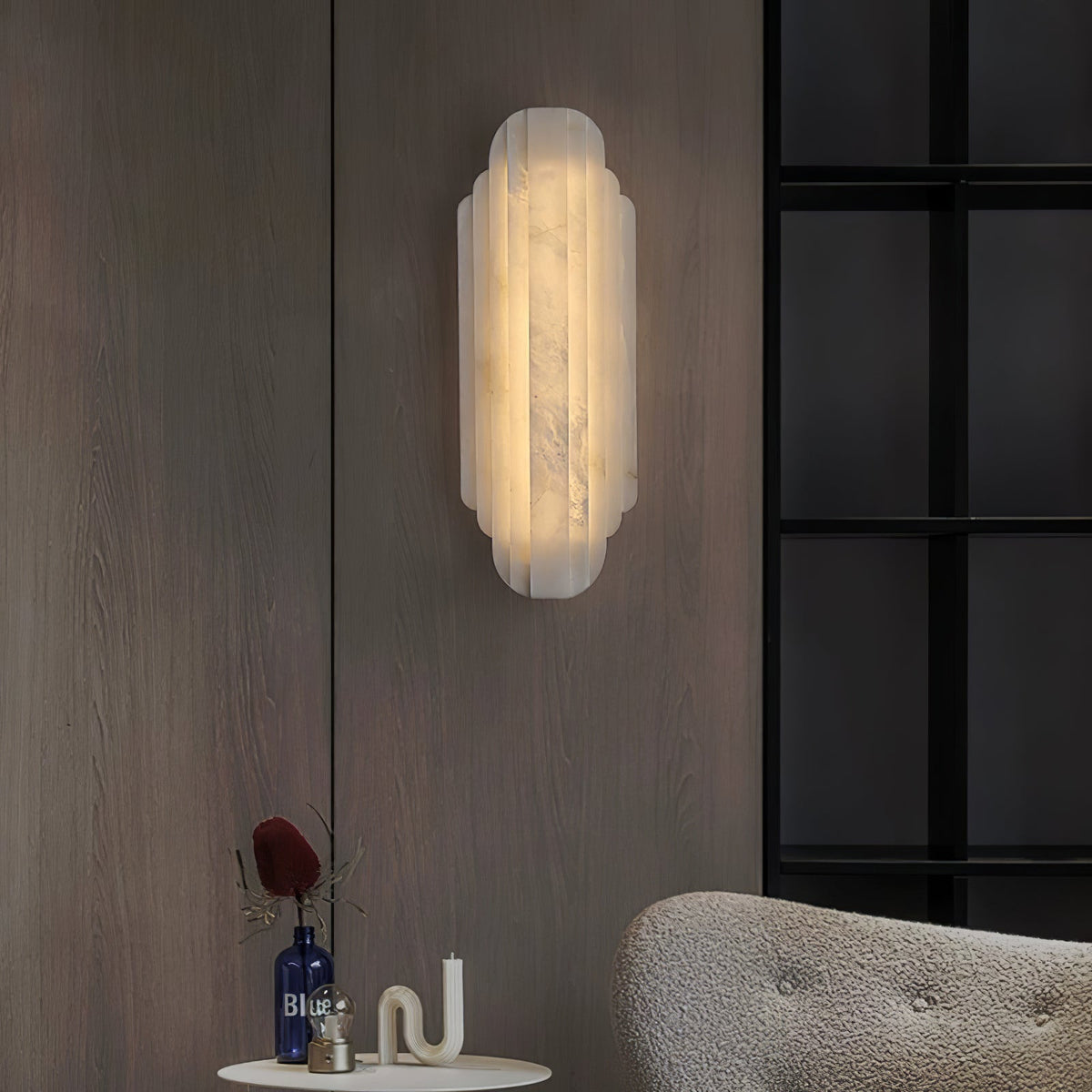 Avenanina lampada da parete in alabastro Stile Art Deco
