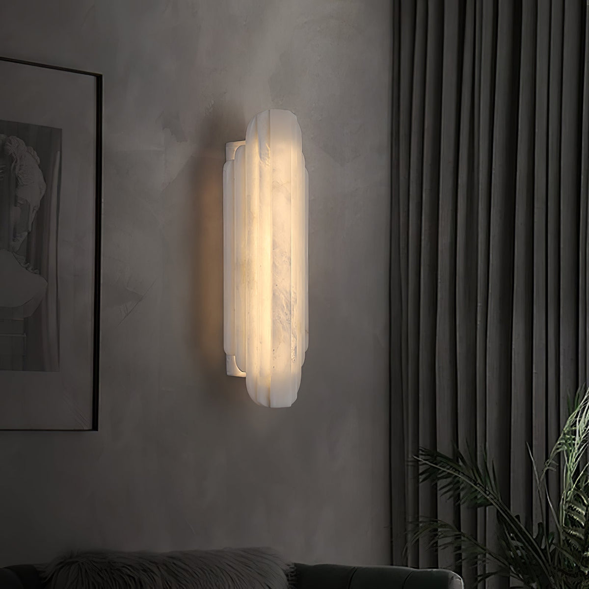 Avenanina lampada da parete in alabastro Stile Art Deco