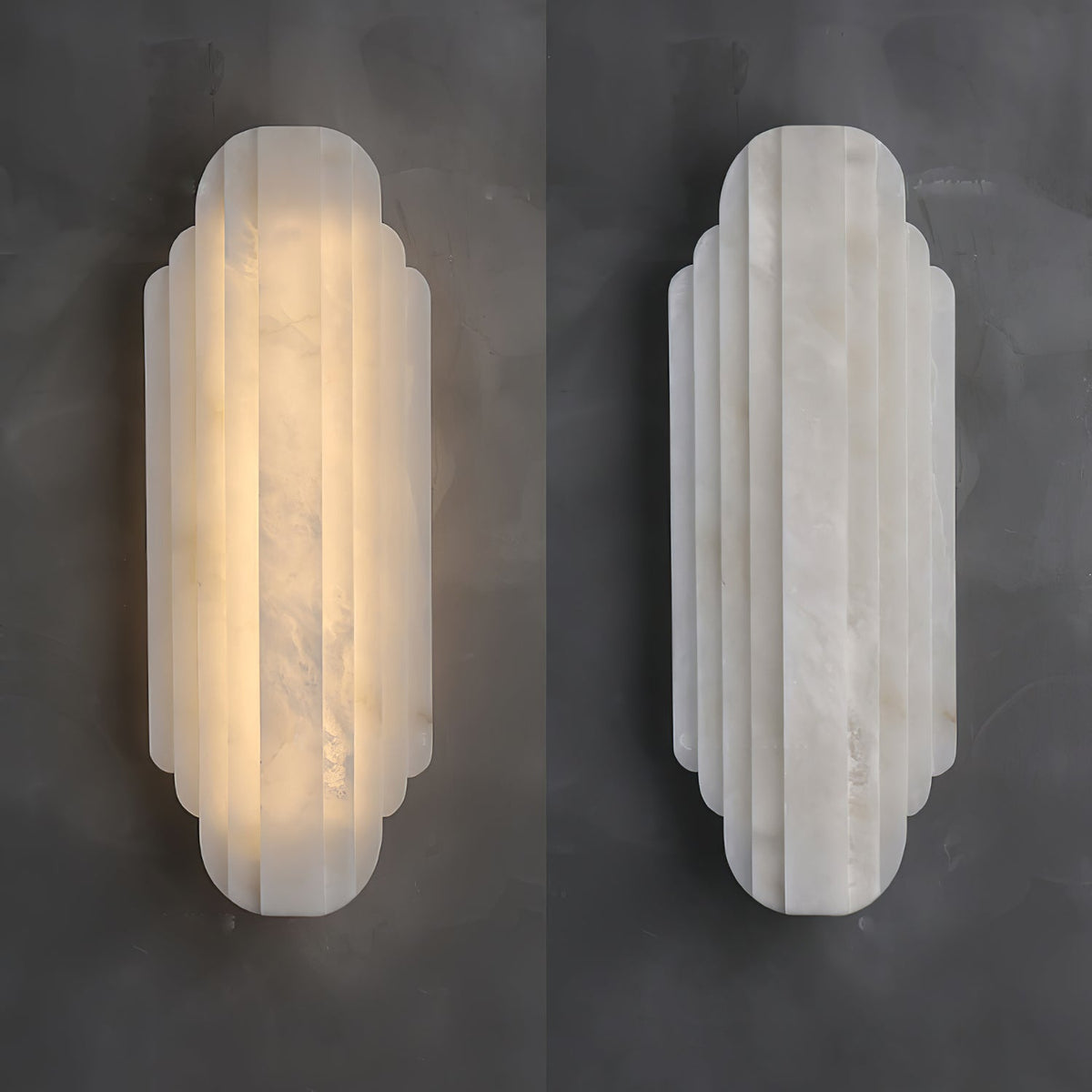 Avenanina lampada da parete in alabastro Stile Art Deco