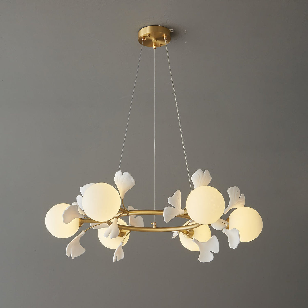 Hunell lampadario in ottone con Motivo Florale floreale