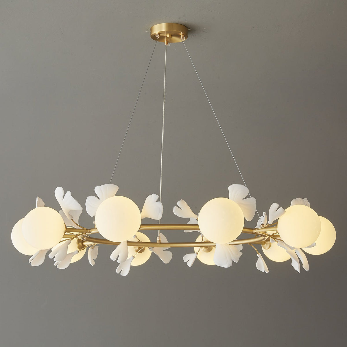 Hunell lampadario in ottone con Motivo Florale floreale