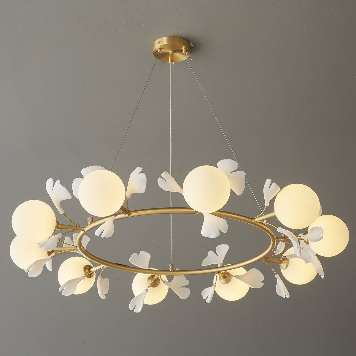 Hunell lampadario in ottone con Motivo Florale floreale
