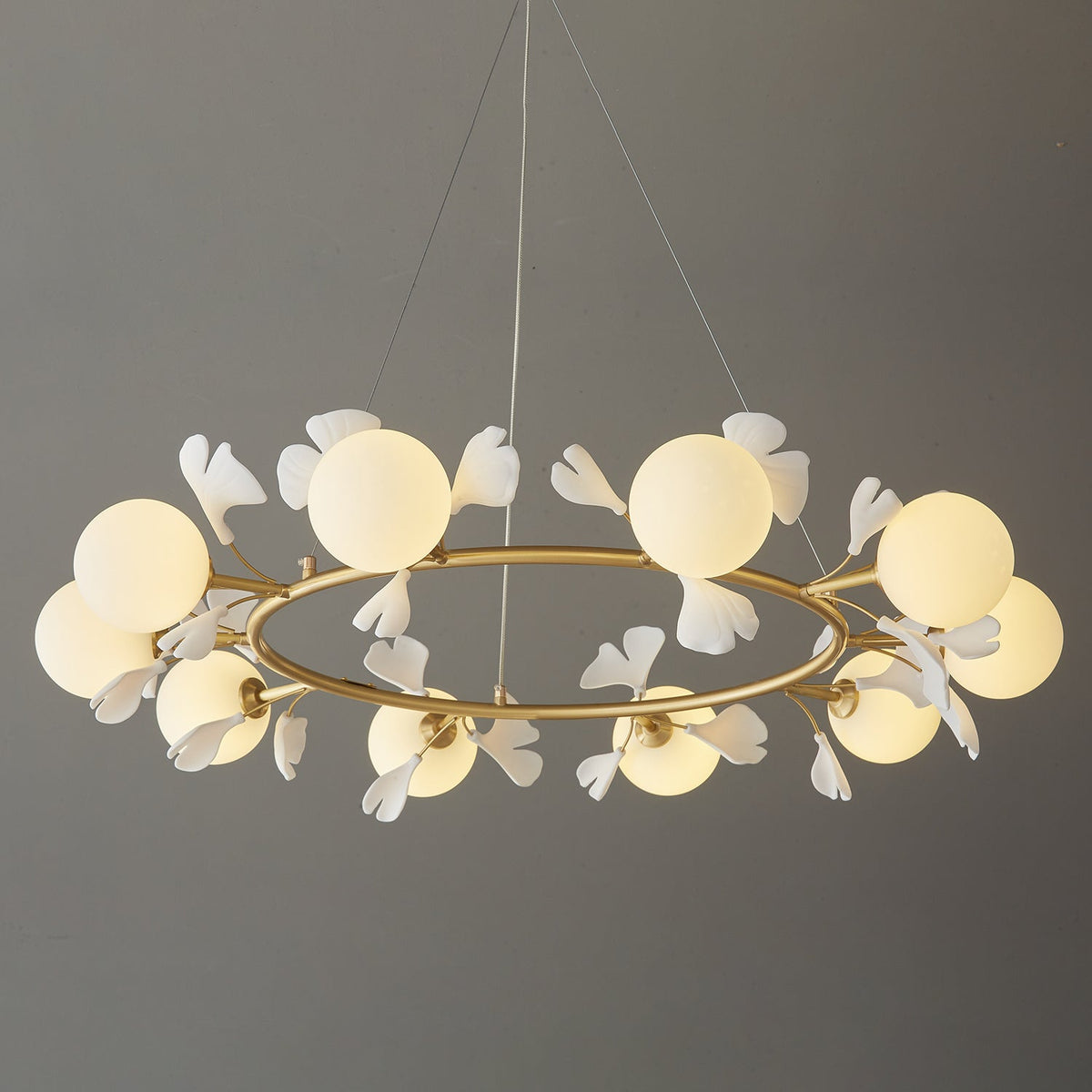 Hunell lampadario in ottone con Motivo Florale floreale