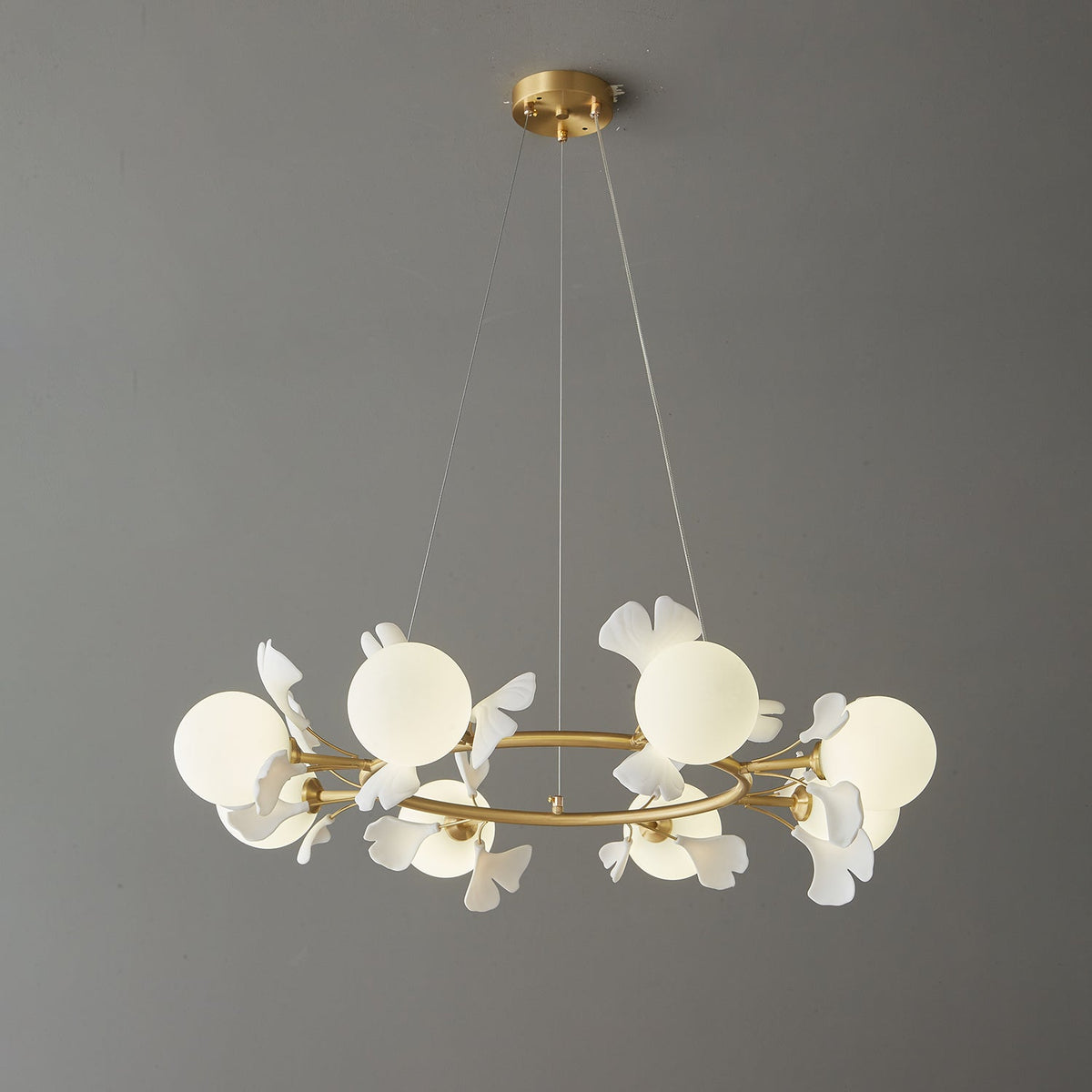 Hunell lampadario in ottone con Motivo Florale floreale