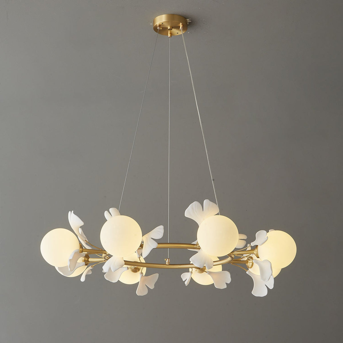 Hunell lampadario in ottone con Motivo Florale floreale