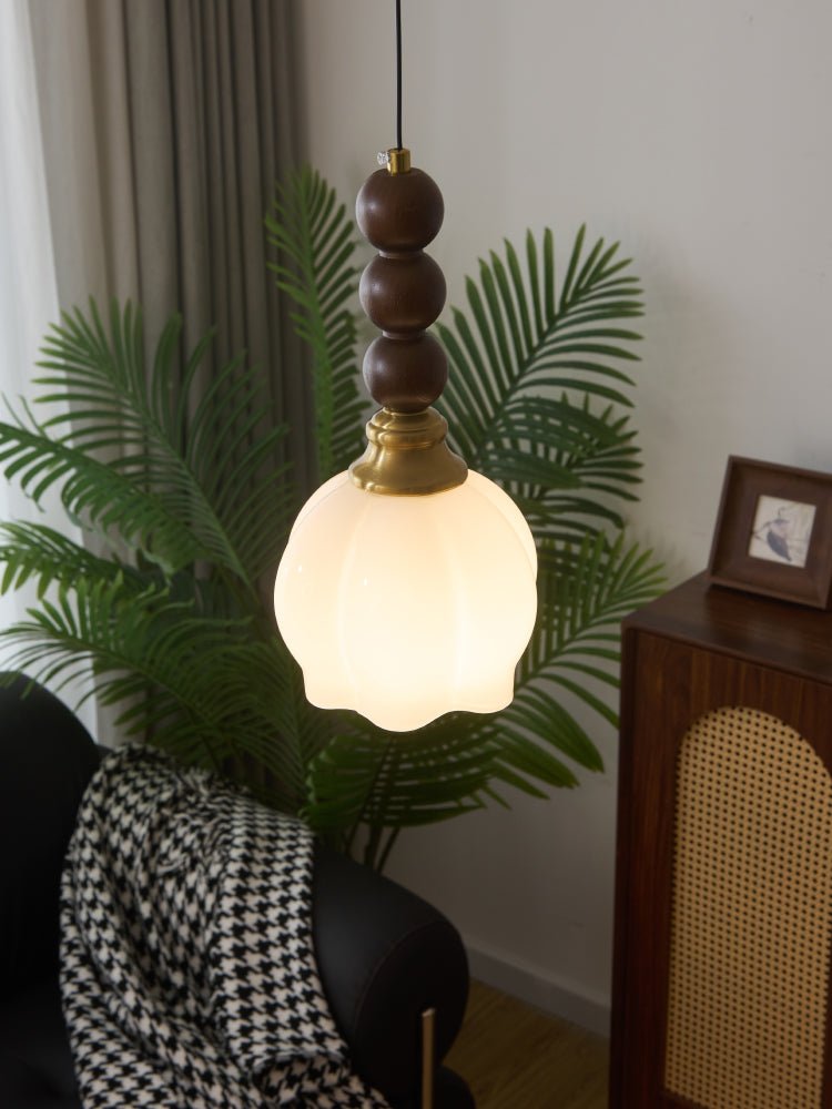 Vothaila lampada a sospensione Eleganza Tradizionale vintage in vetro e legno