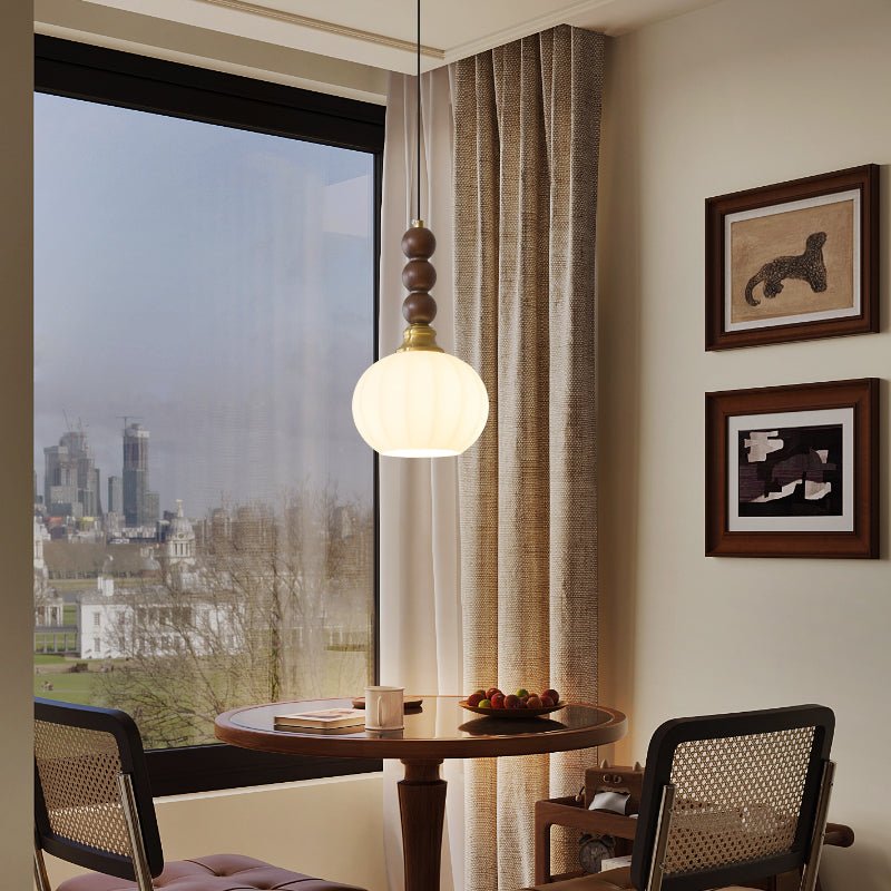 Vothaila lampada a sospensione Eleganza Tradizionale vintage in vetro e legno