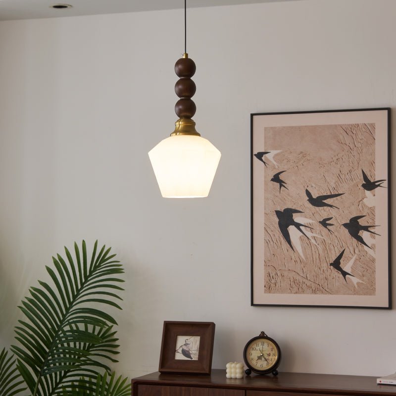 Vothaila lampada a sospensione Eleganza Tradizionale vintage in vetro e legno
