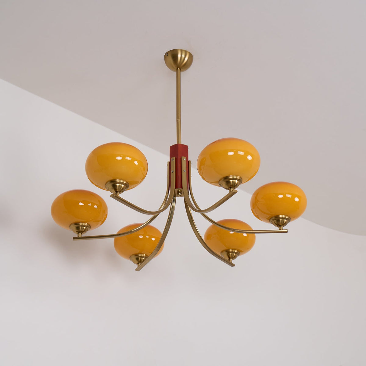 Vira 6 luci Amber vetro globo lampadario