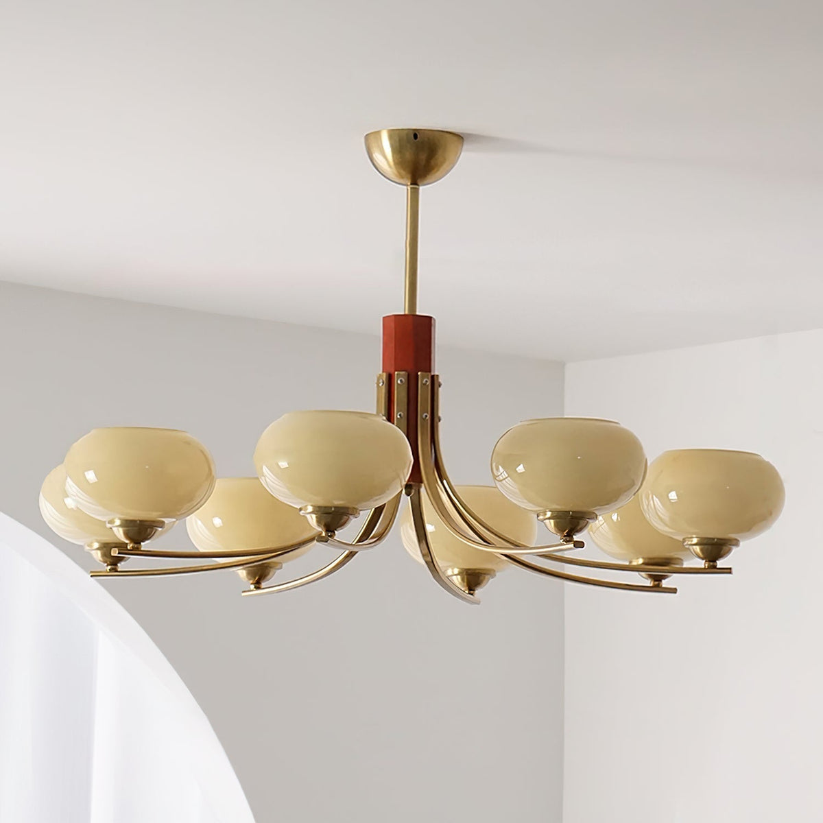 Vira 6 luci Amber vetro globo lampadario