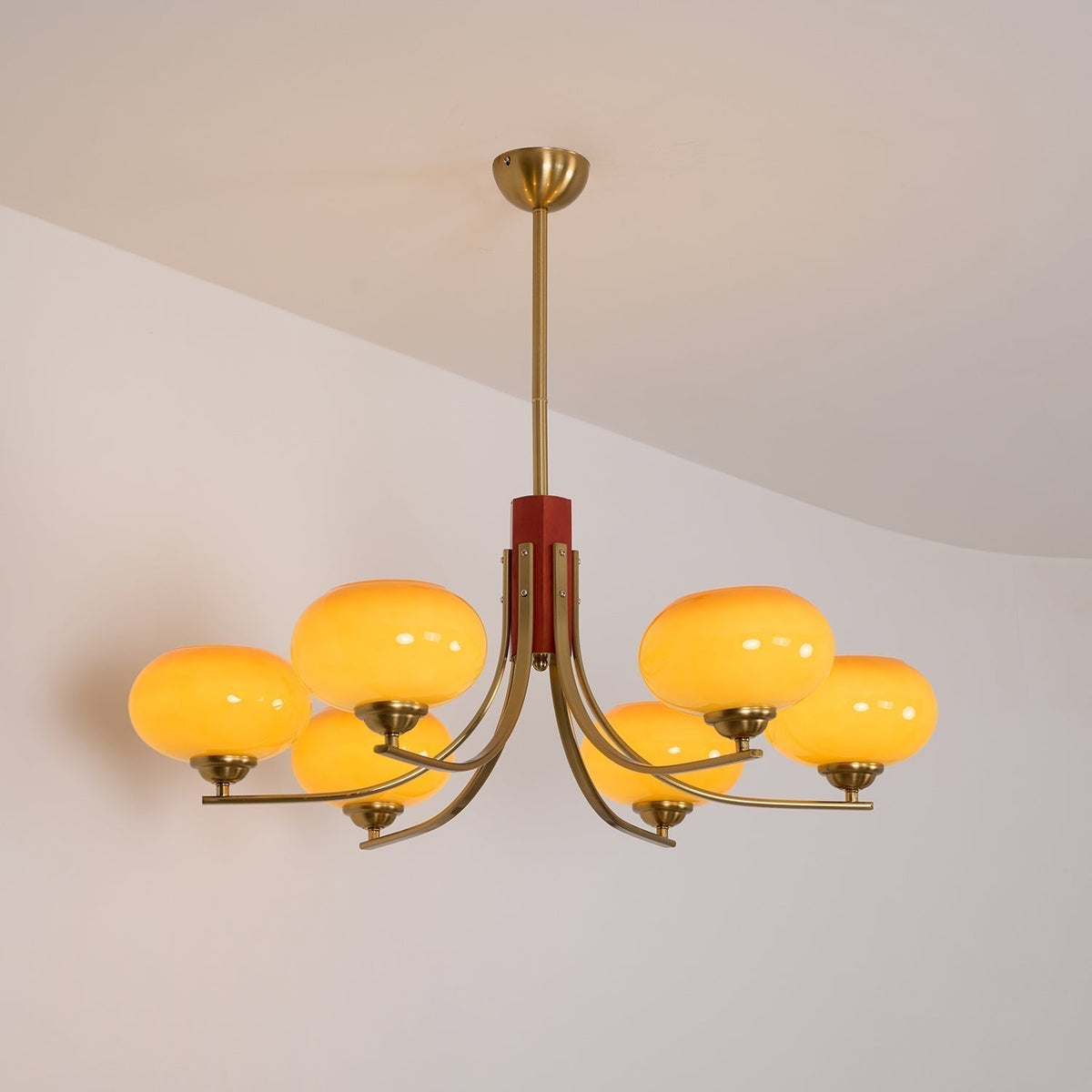 Vira 6 luci Amber vetro globo lampadario
