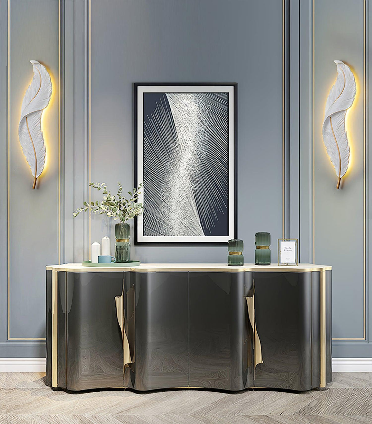 Arvess lampada da parete in resina Individual Creativity Feather