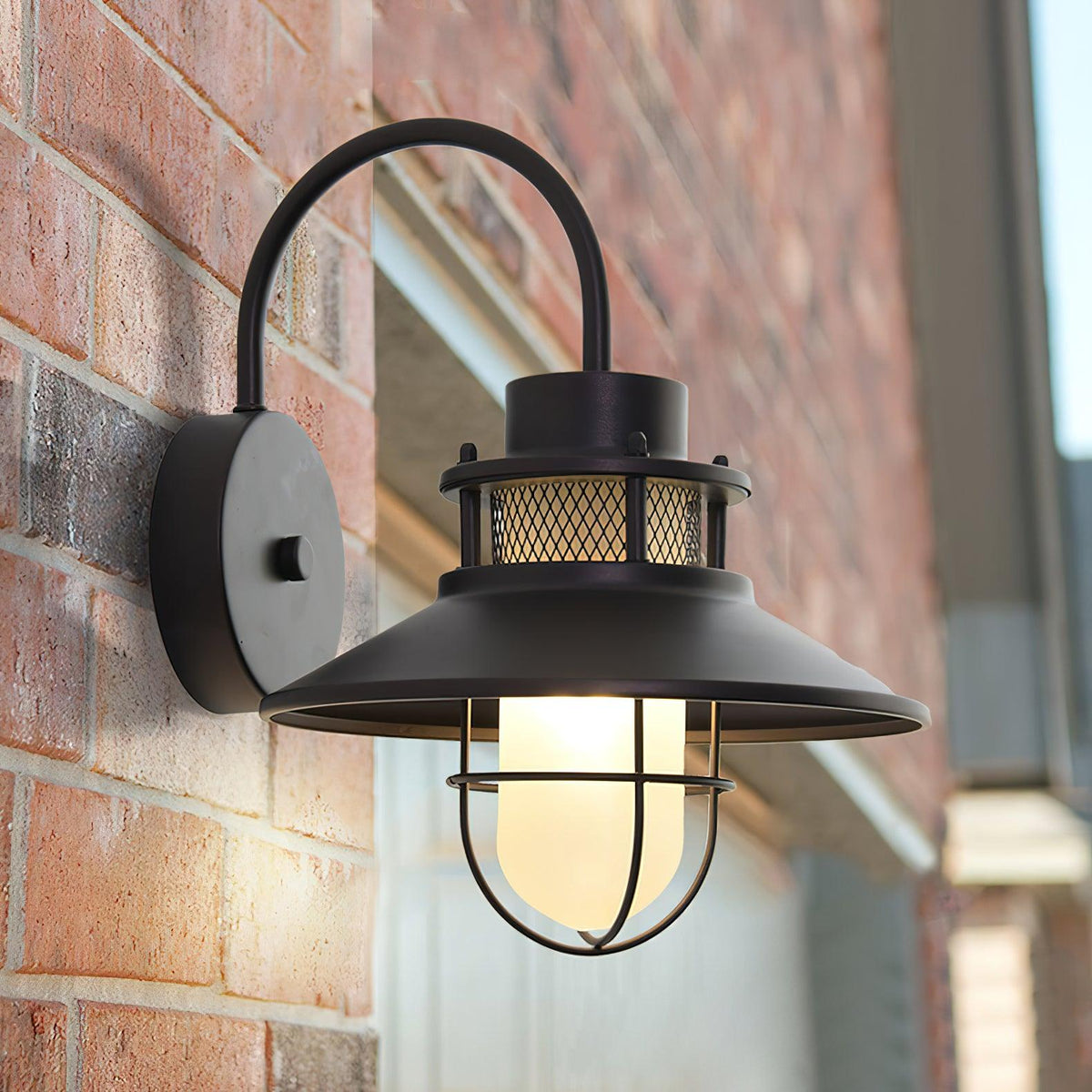 Acori lampada da parete per esterni vintage in vetro