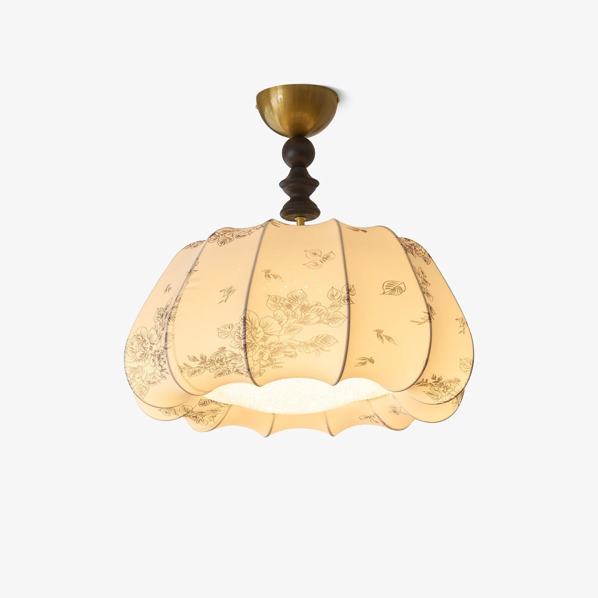 Fleurina lampada da soffitto in tessuto e legno Premium Nordic Art