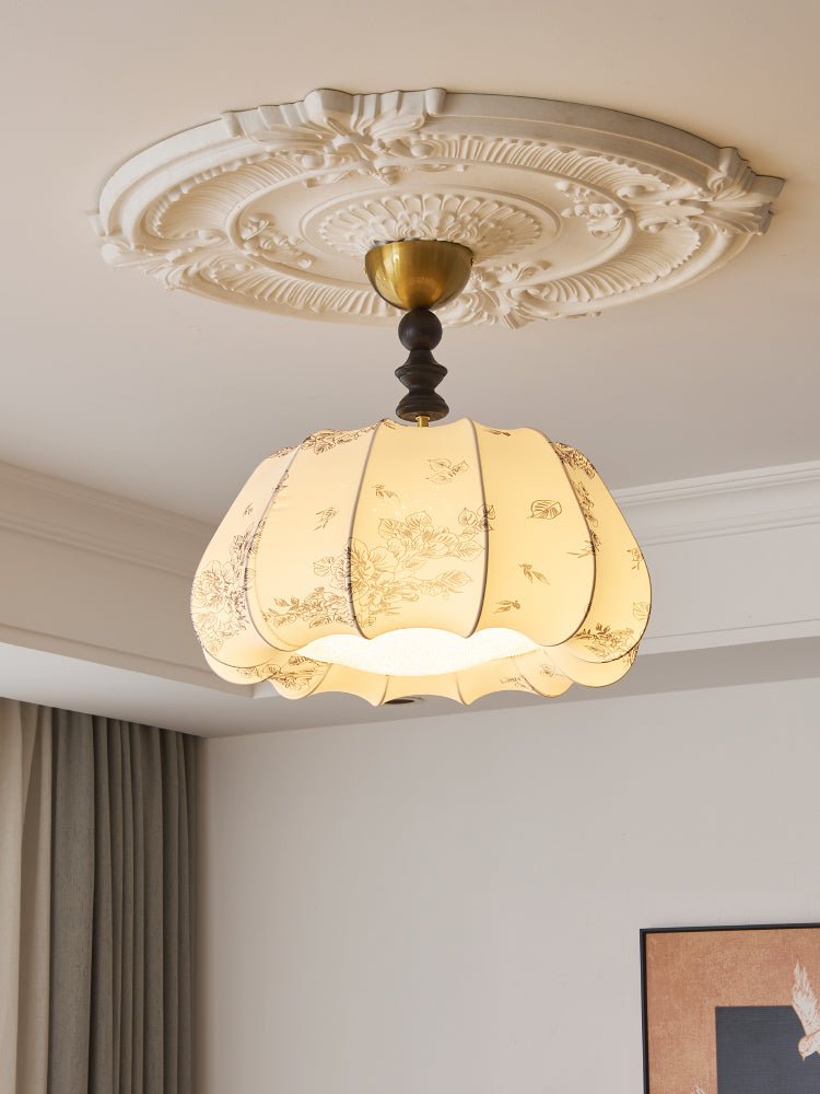 Fleurina lampada da soffitto in tessuto e legno Premium Nordic Art