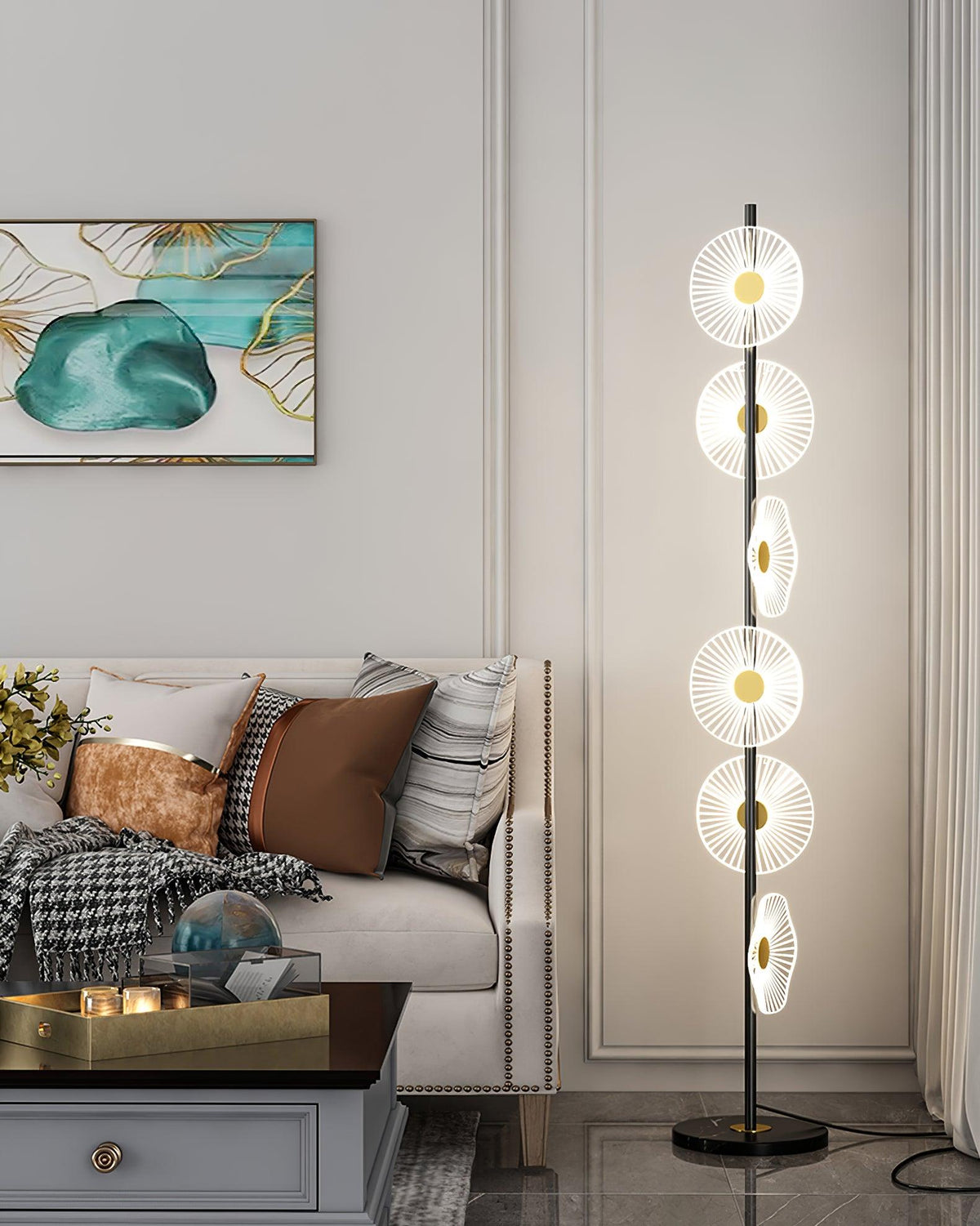 Petaira lampada da terra in marmo lusso