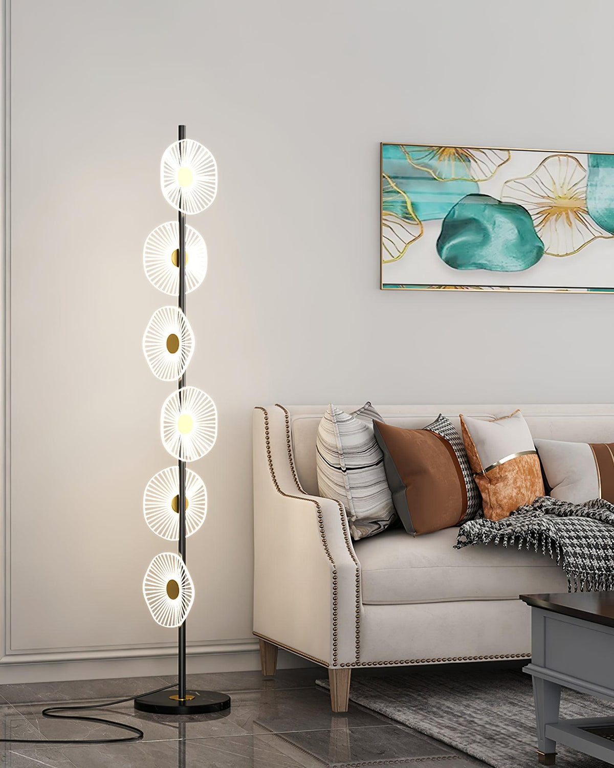 Petaira lampada da terra in marmo lusso