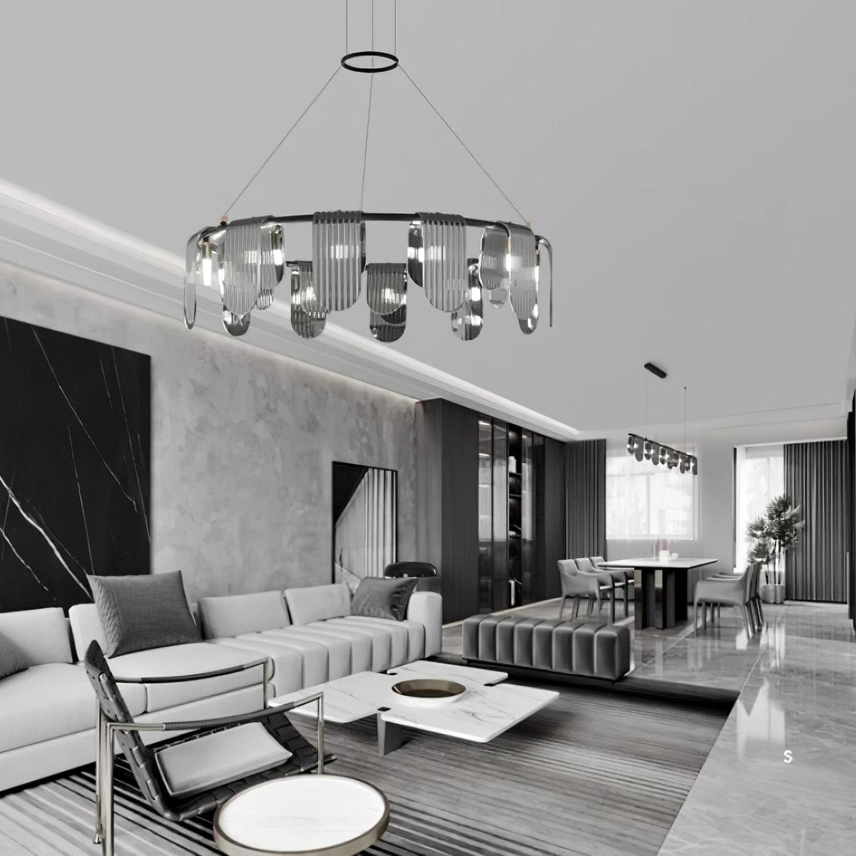 Celorella lampadario in vetro moderno