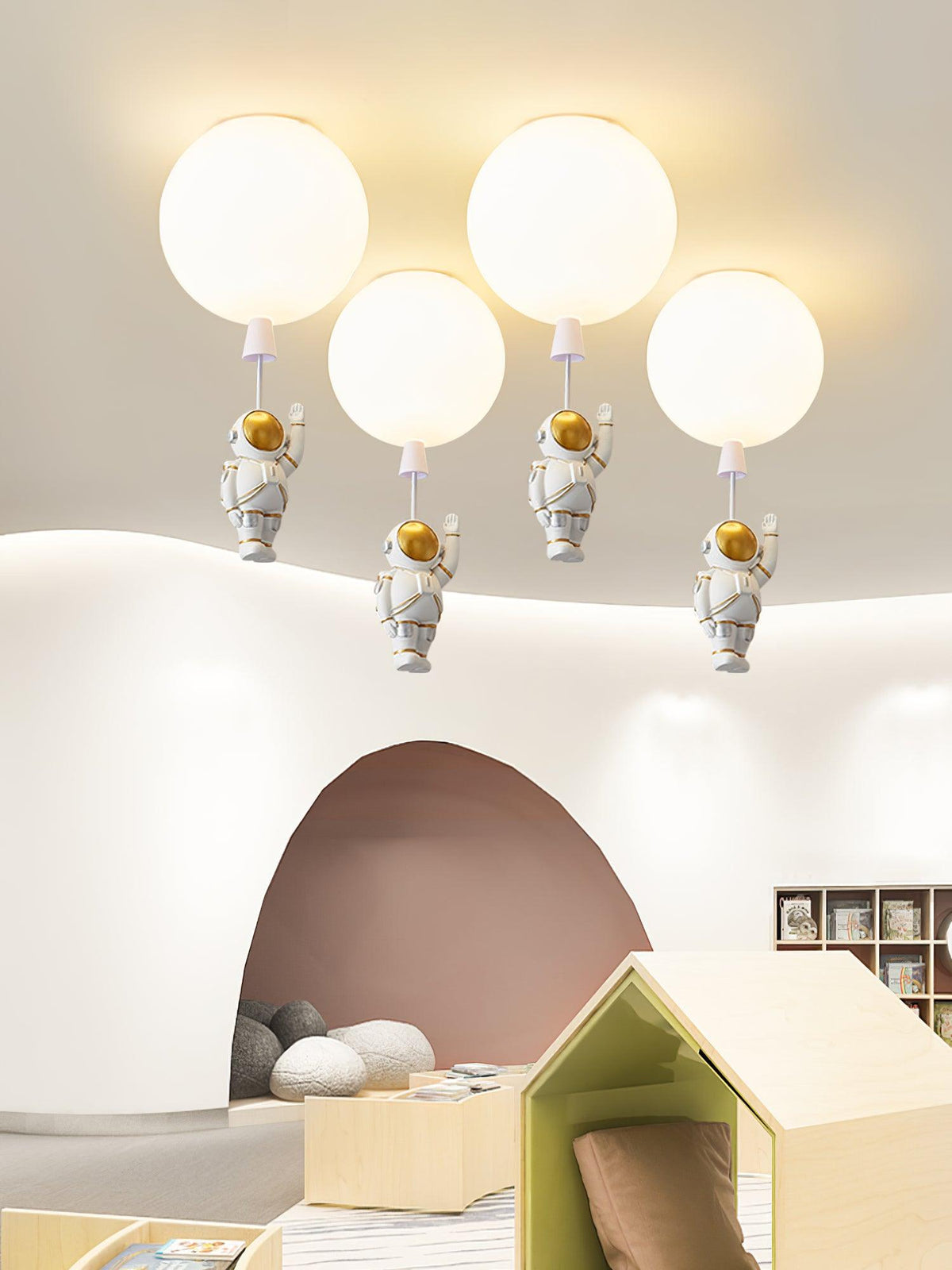 Nirerira lampada da soffitto Acrilico Palloncino Astronaut Divertente per camera dei Bambini a globo