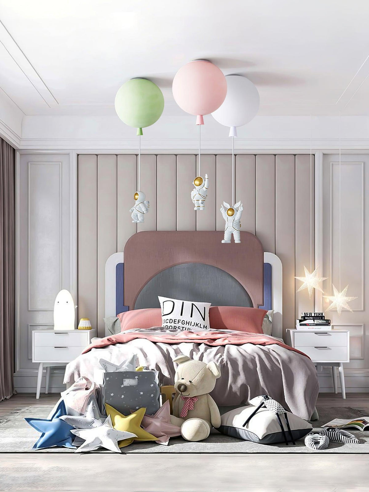 Nirerira lampada da soffitto Acrilico Palloncino Astronaut Divertente per camera dei Bambini a globo