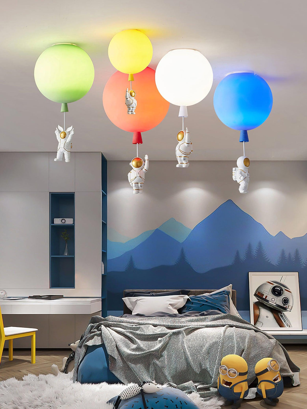 Nirerira lampada da soffitto Acrilico Palloncino Astronaut Divertente per camera dei Bambini a globo