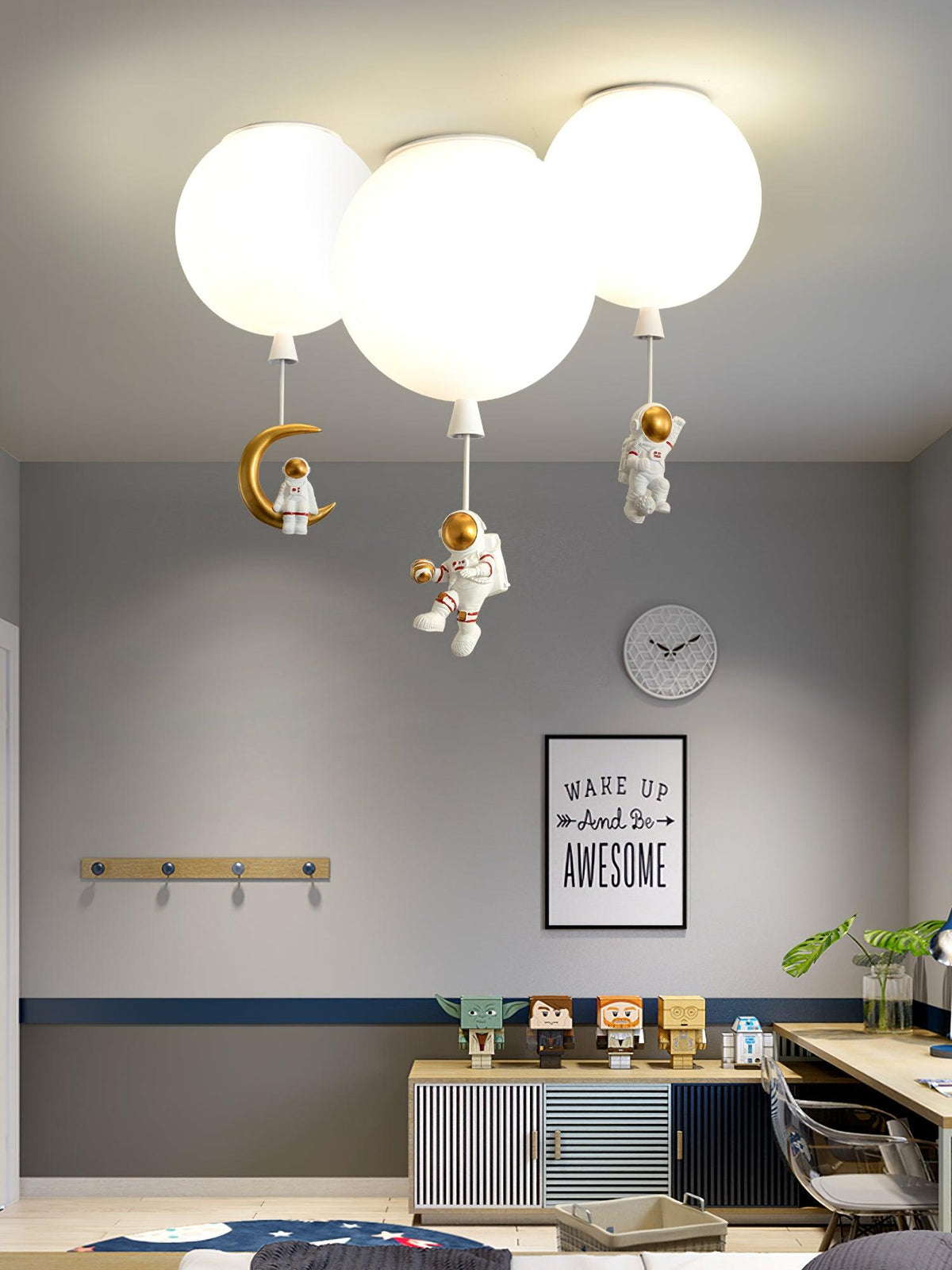 Nirerira lampada da soffitto Acrilico Palloncino Astronaut Divertente per camera dei Bambini a globo