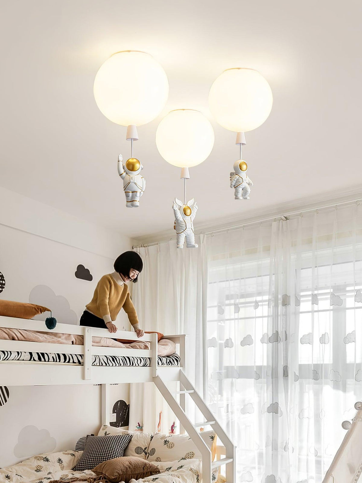 Nirerira lampada da soffitto Acrilico Palloncino Astronaut Divertente per camera dei Bambini a globo