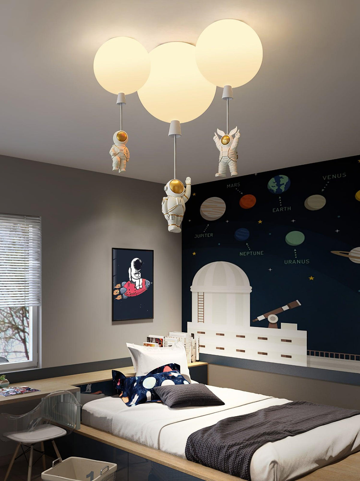 Nirerira lampada da soffitto Acrilico Palloncino Astronaut Divertente per camera dei Bambini a globo