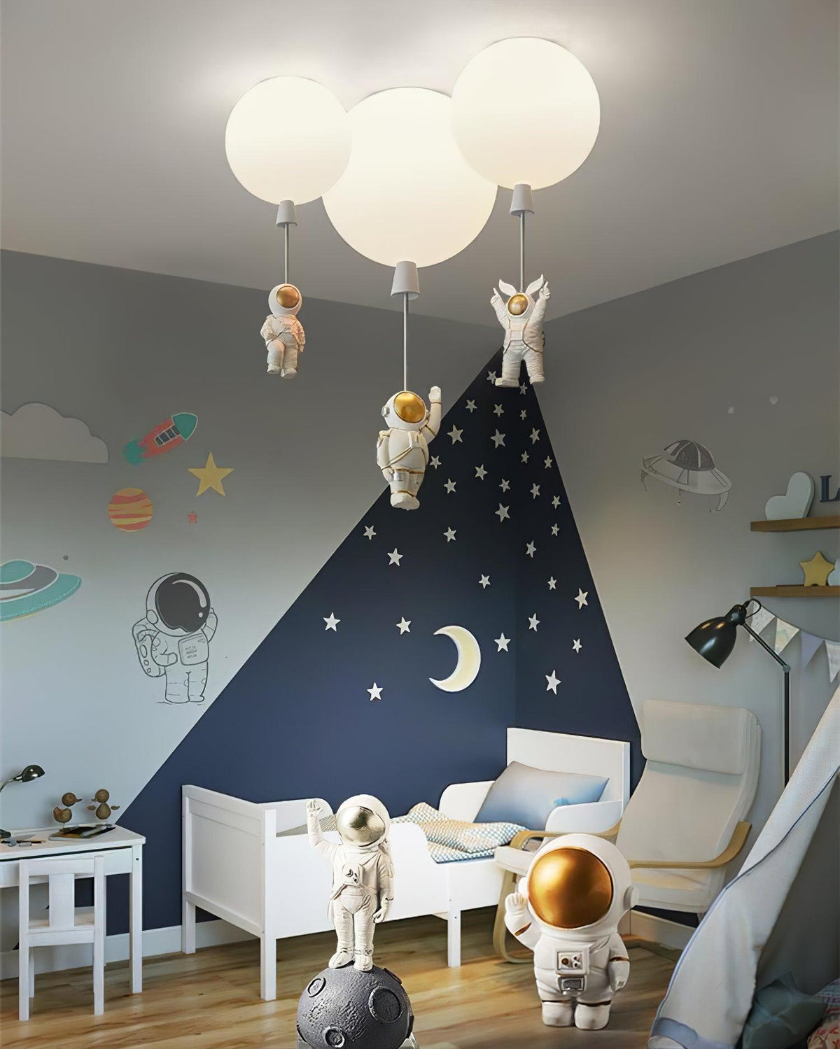 Nirerira lampada da soffitto Acrilico Palloncino Astronaut Divertente per camera dei Bambini a globo