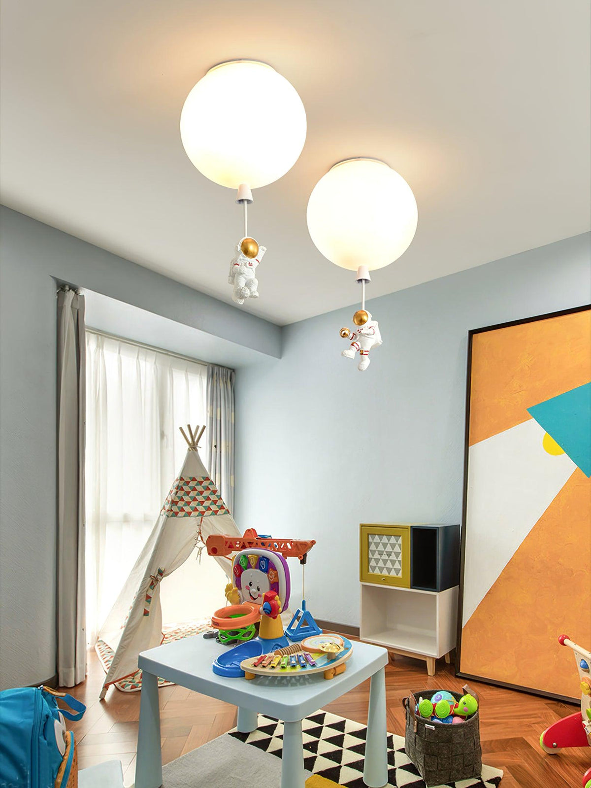 Nirerira lampada da soffitto Acrilico Palloncino Astronaut Divertente per camera dei Bambini a globo