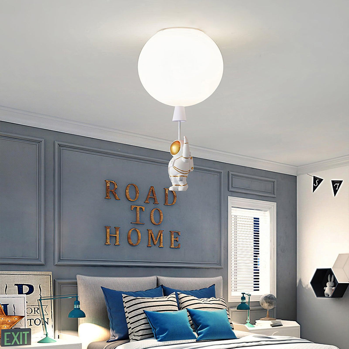 Nirerira lampada da soffitto Acrilico Palloncino Astronaut Divertente per camera dei Bambini a globo