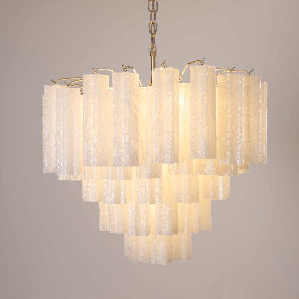 Velinaine lampadario vetro Murano Opalescente a Cascata