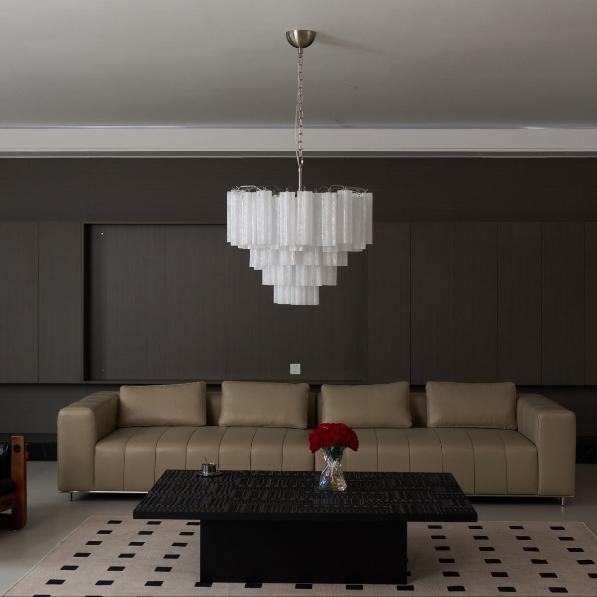 Velinaine lampadario vetro Murano Opalescente a Cascata