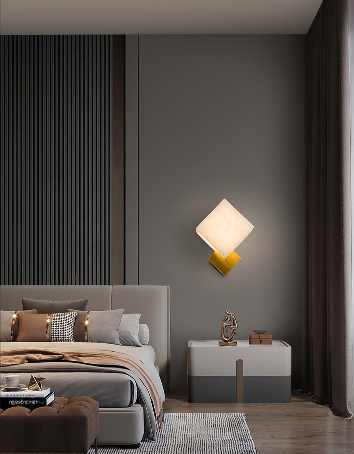 Block alabastro lampada da parete