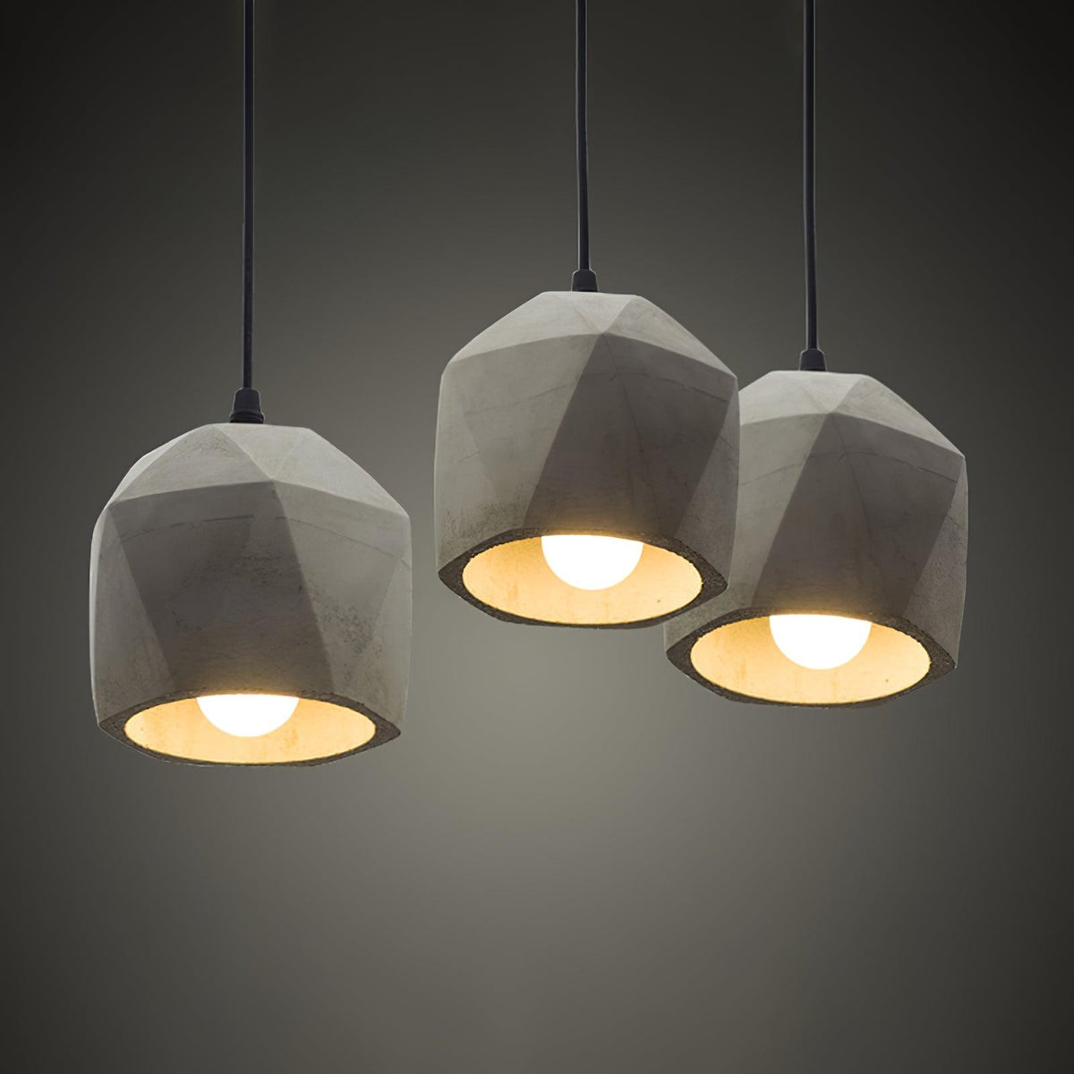 Geo lampada a sospensione industriale in cemento