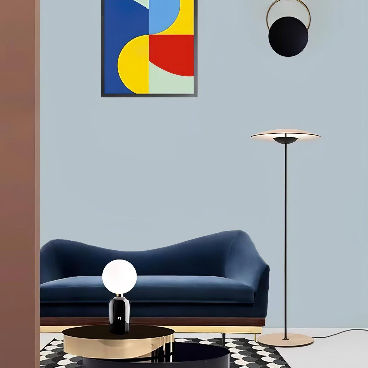 Ferinira lampada da terra in Alluminio minimalista