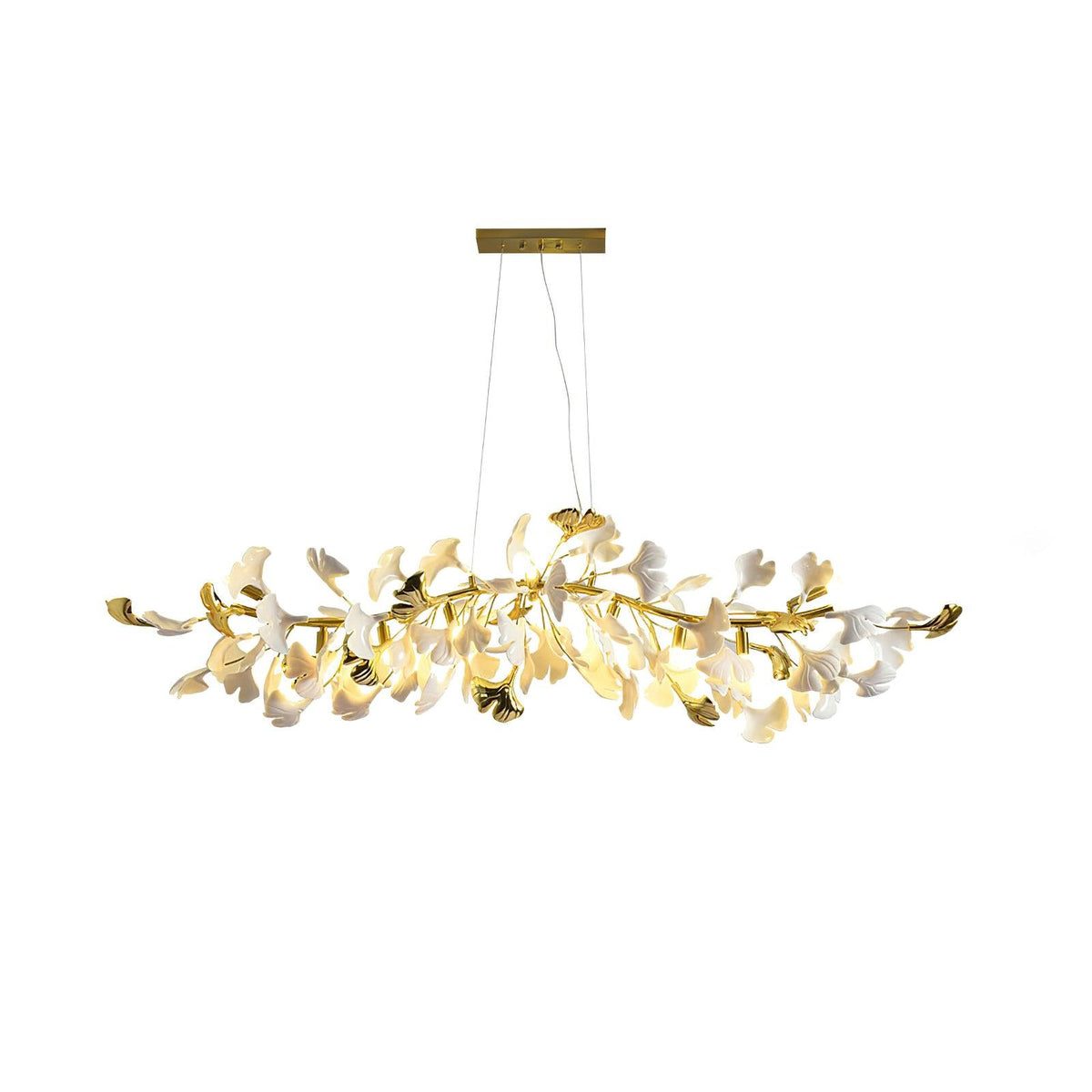 Dylo lampadario ottone lineare Ginkgo Petal in Ceramica Ramo floreale